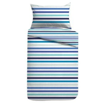 Blue Stripes Cotton Mix Duvet Set