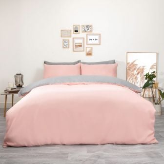 Oxford Blush & Grey Duvet Set