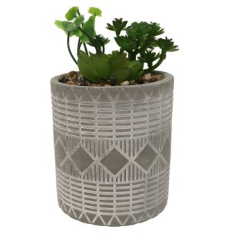 Artificial Plants in Grey Pot