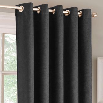 Iona Black Single Panel Door Curtain