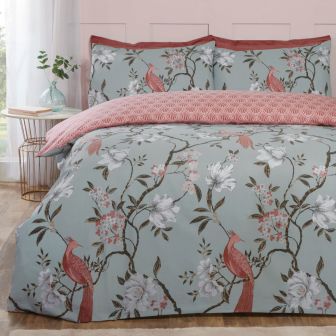 Paradise Duck Egg Cotton Rich Duvet Set