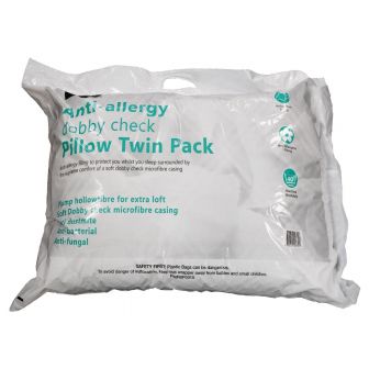 Anti-Allergy Dobby Check Pillow Twin Pack