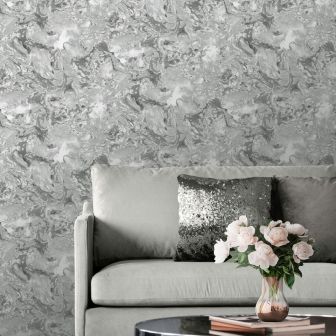 Elixir Marble Silver Wallpaper