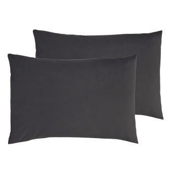 Percale Charcoal Pillowcase Pair