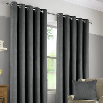 Sheldon Grey Ready Made Eyelet Curtains