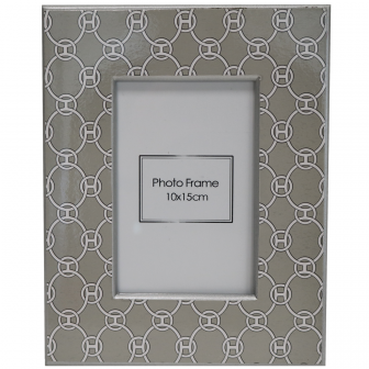 Geometric Small Grey Photo Frame