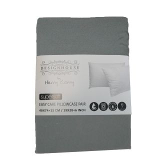 Supersoft Easy Care Charcoal Brushed Polyester Pillow Case Pair