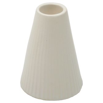 White Ribbed Candle Holder