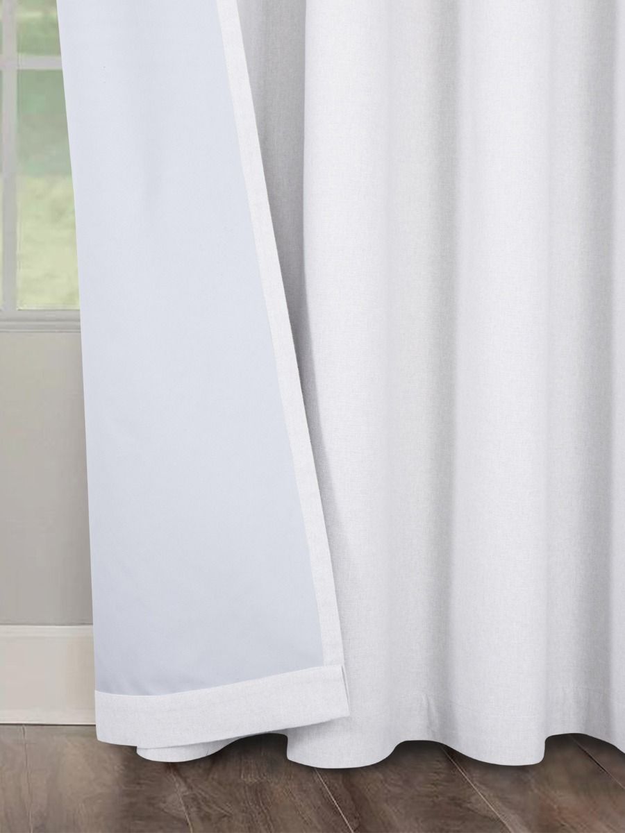 Hudson White Blackout Ready Made Eyelet Curtains | Harry Corry