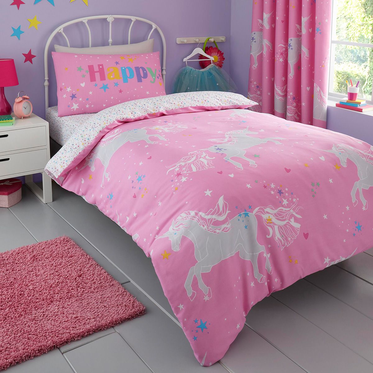 Pink unicorn 2024 duvet cover